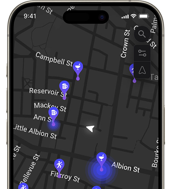 Bardar map app on iPhone